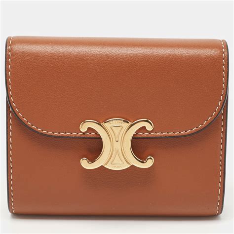 celine compact wallet triomphe|Celine small flap wallet.